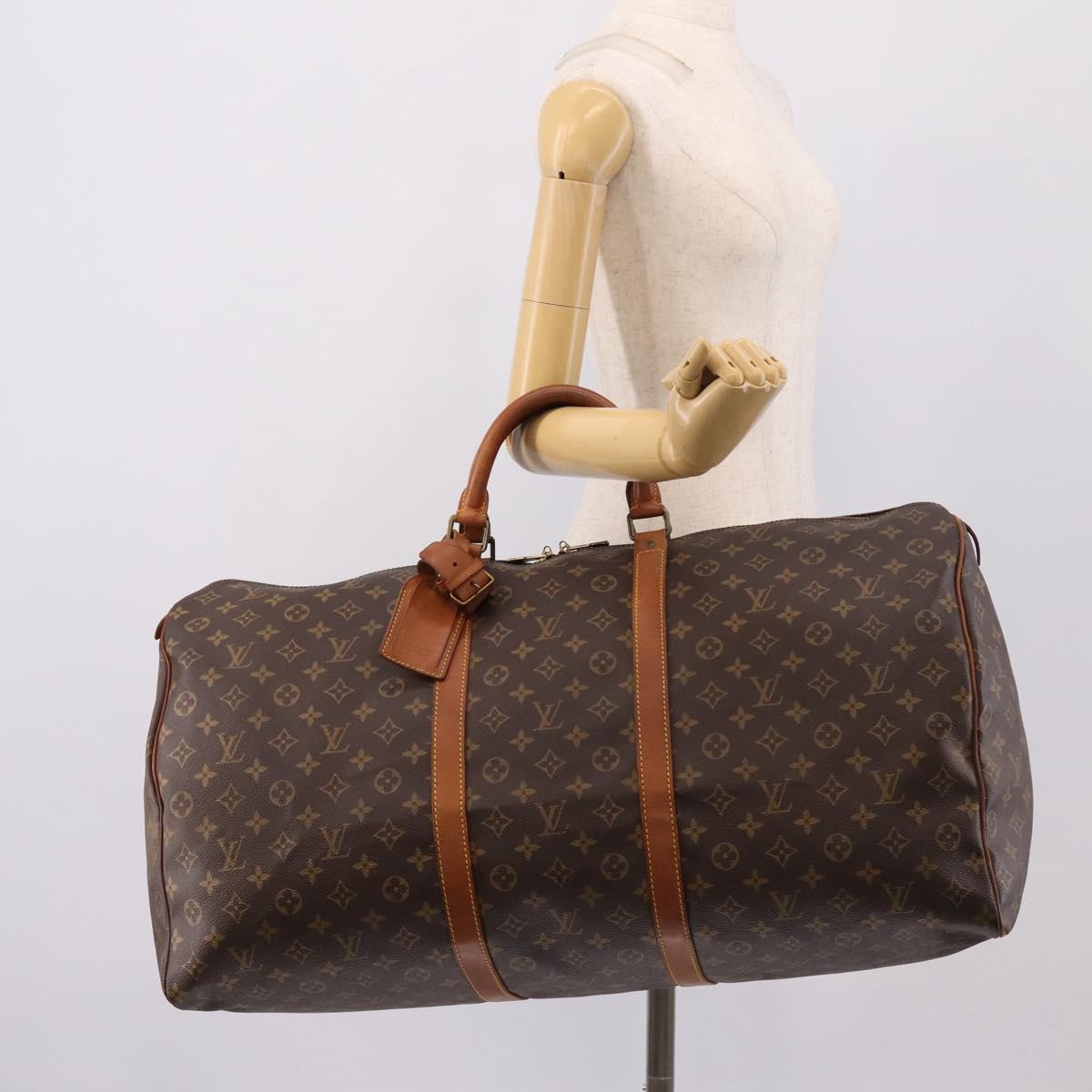 LOUIS VUITTON Monogram Keepall 60 Boston Bag M41422 LV Auth 206035