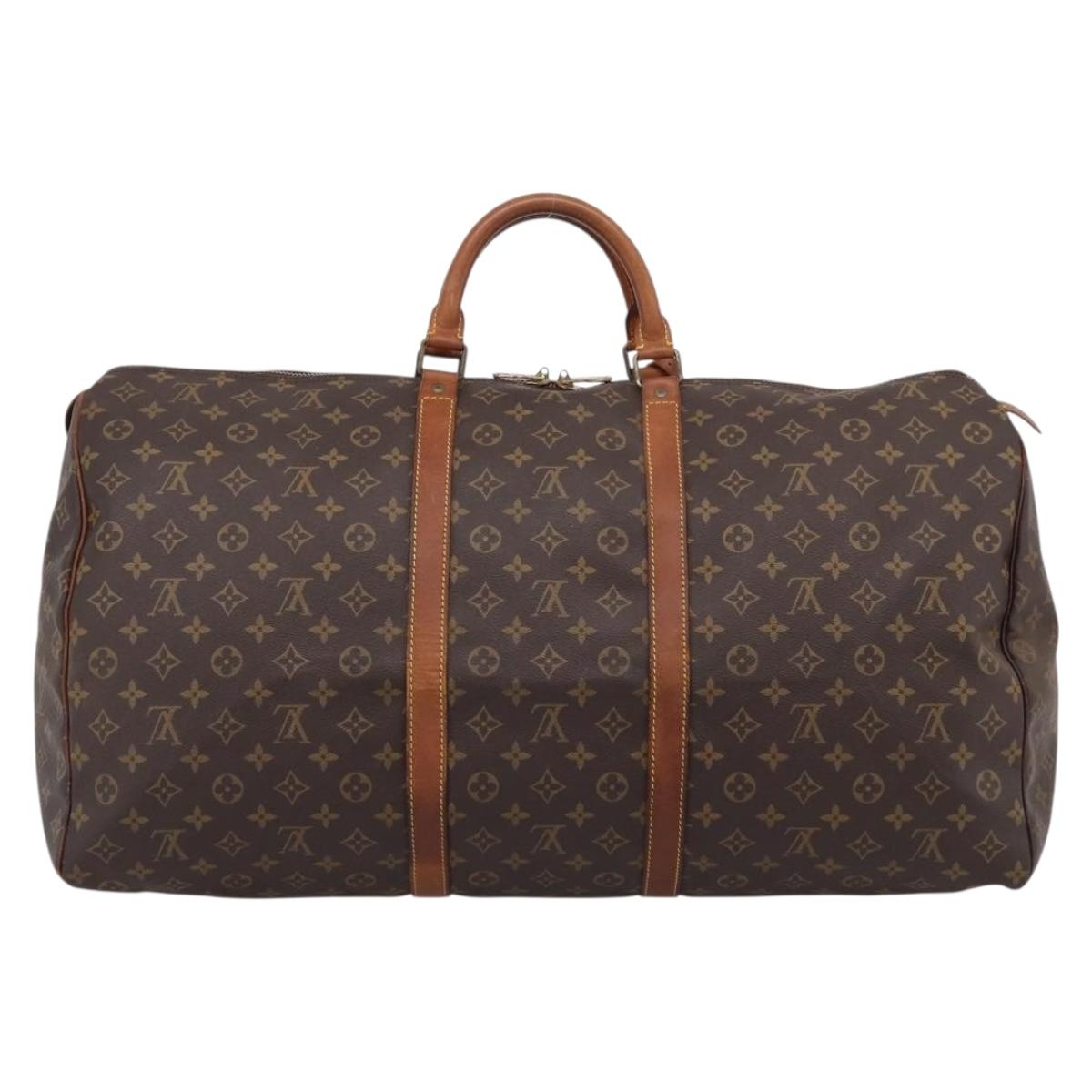 LOUIS VUITTON Monogram Keepall 60 Boston Bag M41422 LV Auth 206035