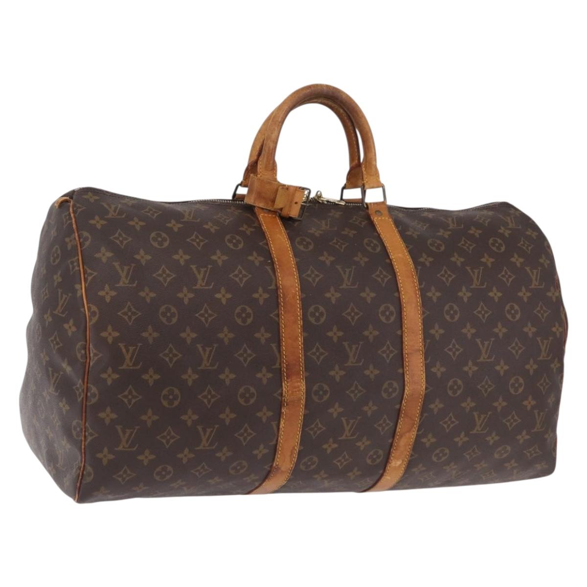 LOUIS VUITTON Monogram Keepall 55 Boston Bag M41424 LV Auth 206036