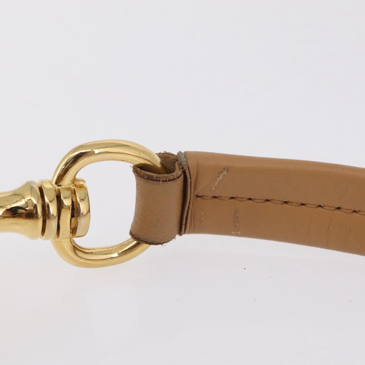 Miu Miu Shoulder Bag Leather Beige Gold Auth 206041V