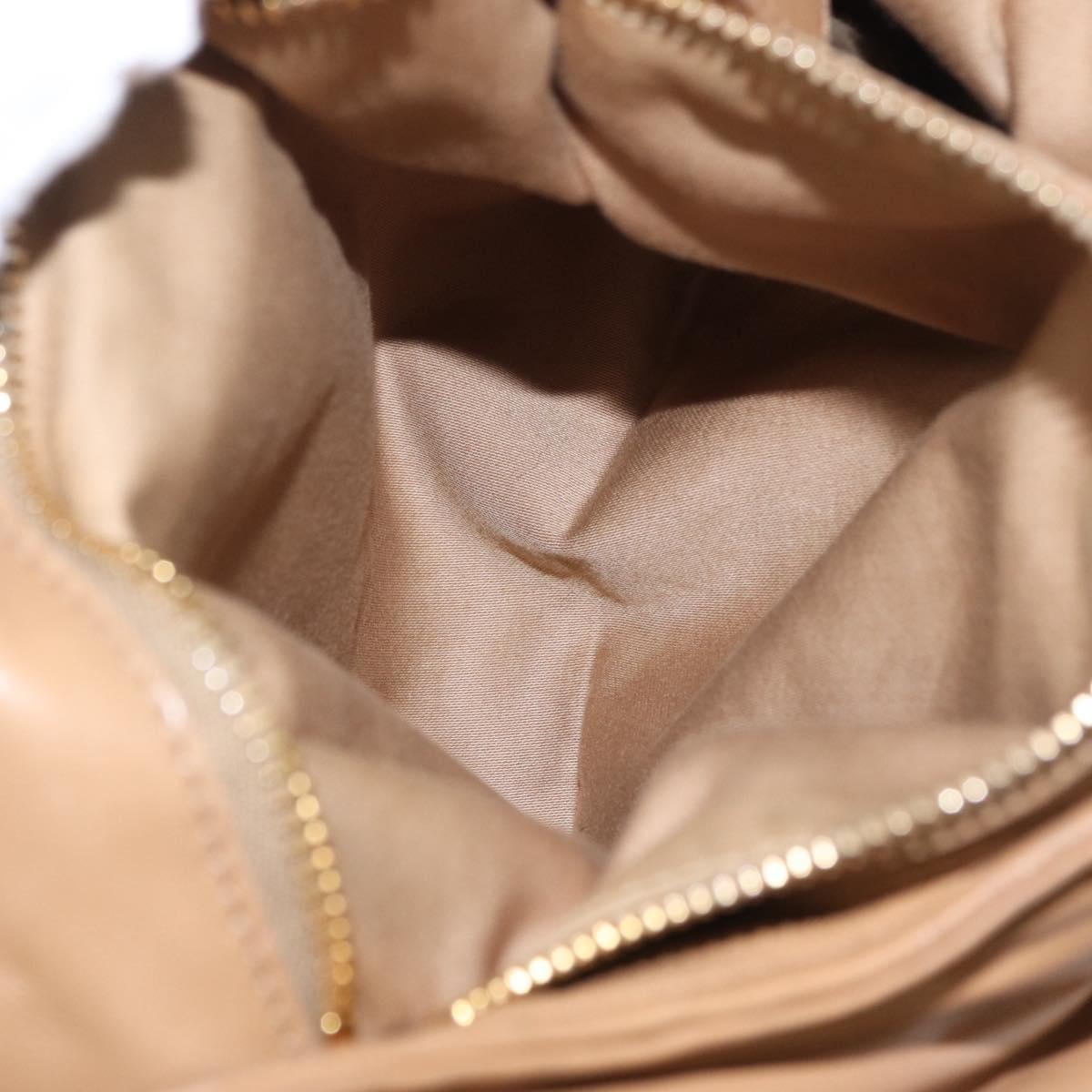 Miu Miu Shoulder Bag Leather Beige Gold Auth 206041V