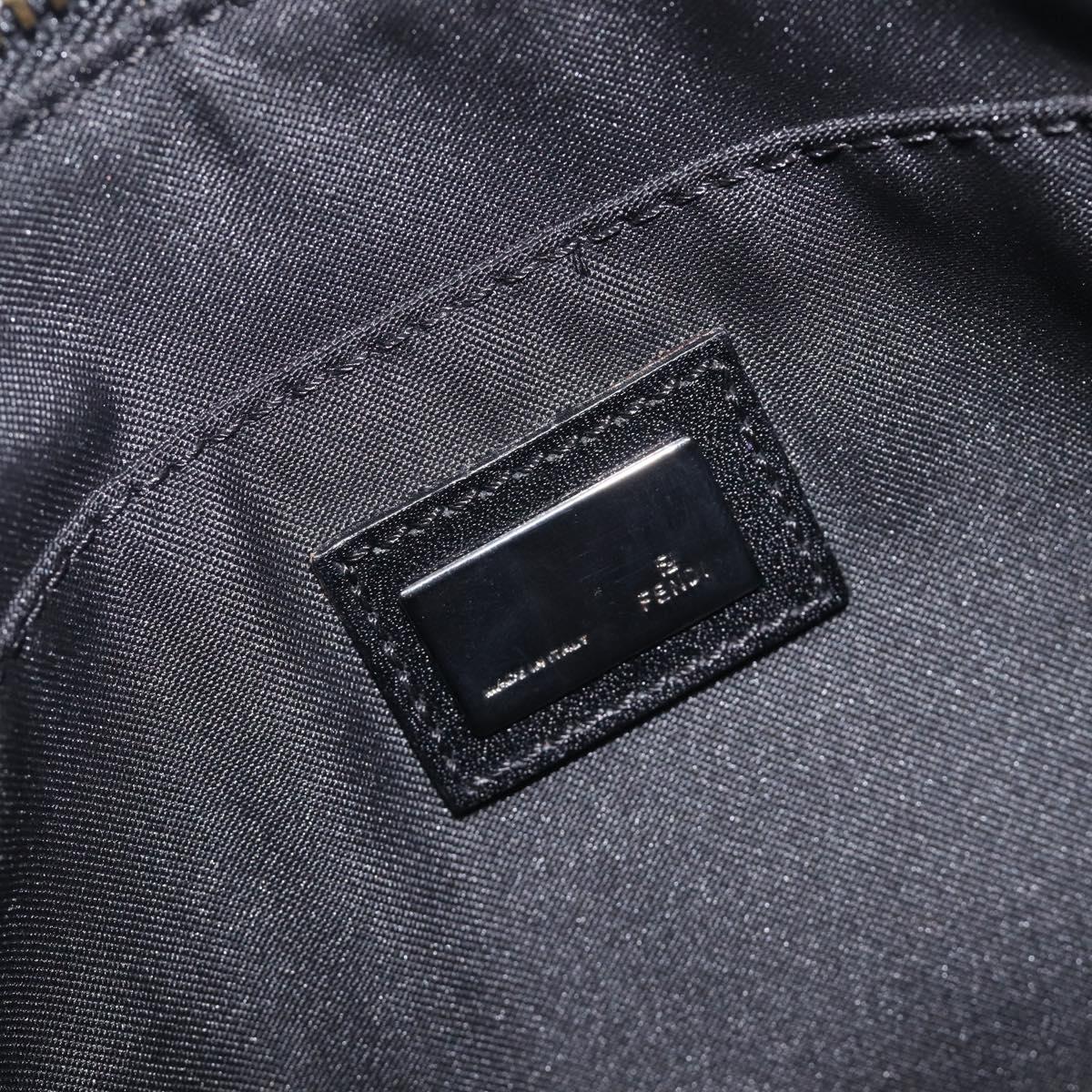 FENDI Zucchino Canvas Accessory Pouch Black Silver 8BR155 Auth 206045V