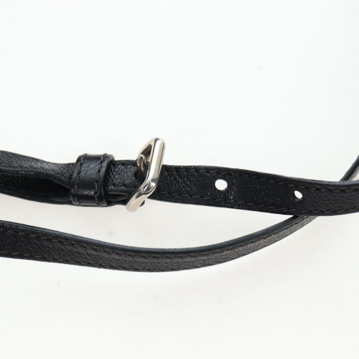 PRADA Shoulder Bag Leather 2way Black Silver Auth 206046V