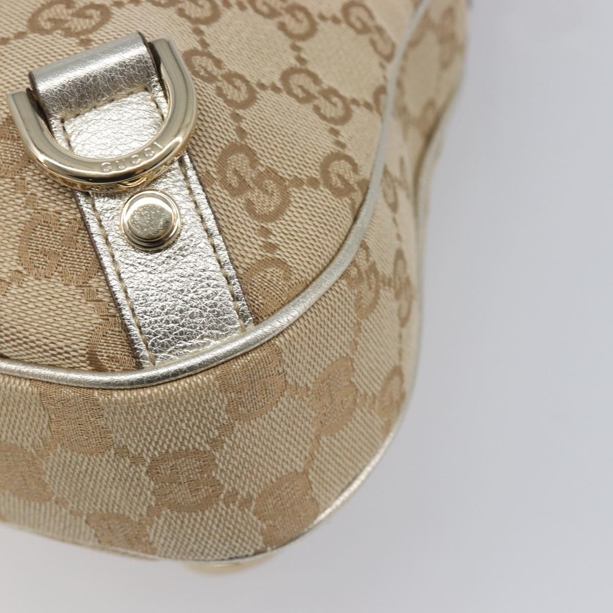 GUCCI GG Canvas Shoulder Bag Beige Gold 130738 Auth 206053V
