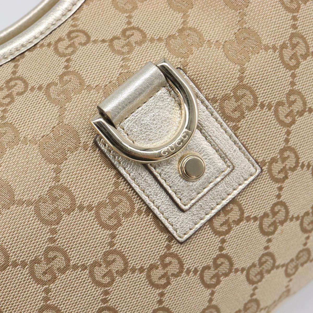 GUCCI GG Canvas Shoulder Bag Beige Gold 130738 Auth 206053V