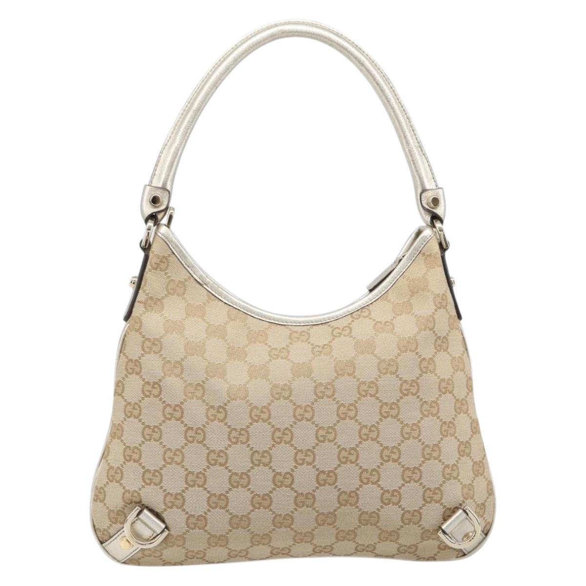 GUCCI GG Canvas Shoulder Bag Beige Gold 130738 Auth 206053V