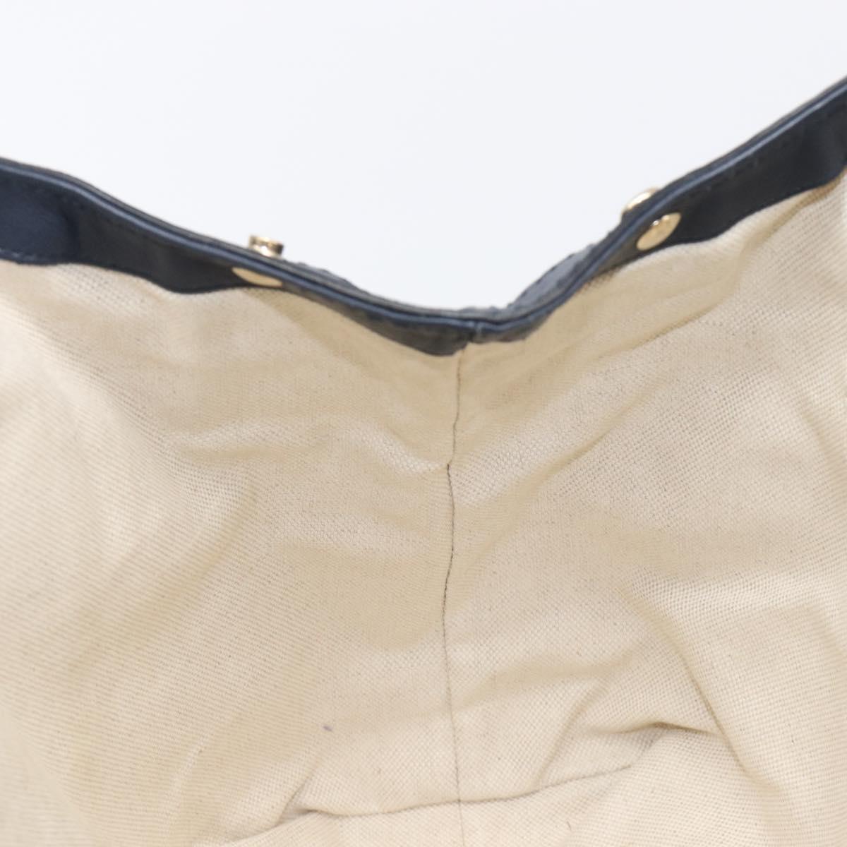 GUCCI GG Canvas Guccissima Sukey Hand Bag Leather Navy Gold 211944 Auth 206054V