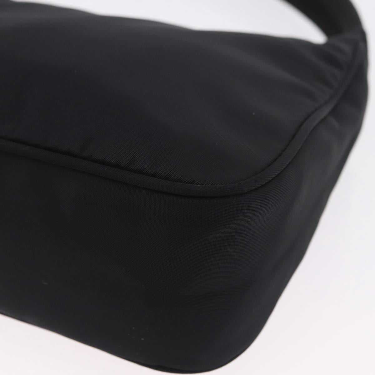 PRADA Hand Pouch Nylon Black Silver Auth 206061V