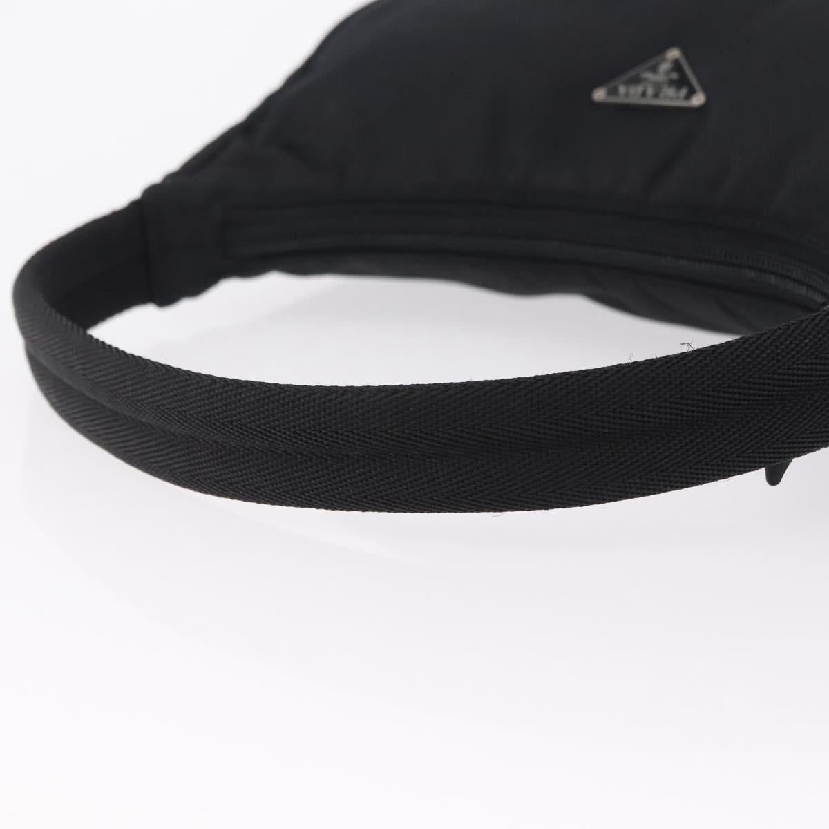 PRADA Hand Pouch Nylon Black Silver Auth 206061V