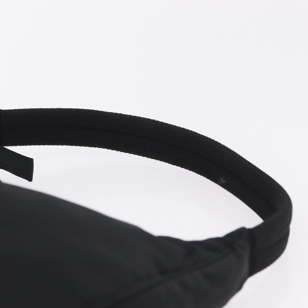 PRADA Hand Pouch Nylon Black Silver Auth 206061V