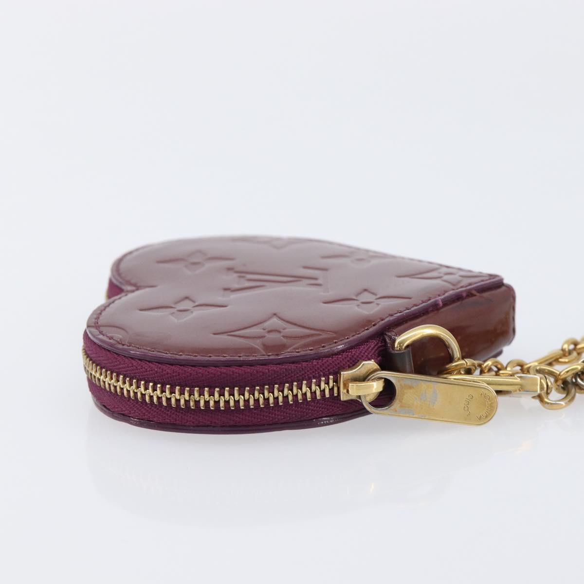 LOUIS VUITTON Vernis Porte MonnaieCoeur Coin Purse Violet M93563 LV Auth 206064