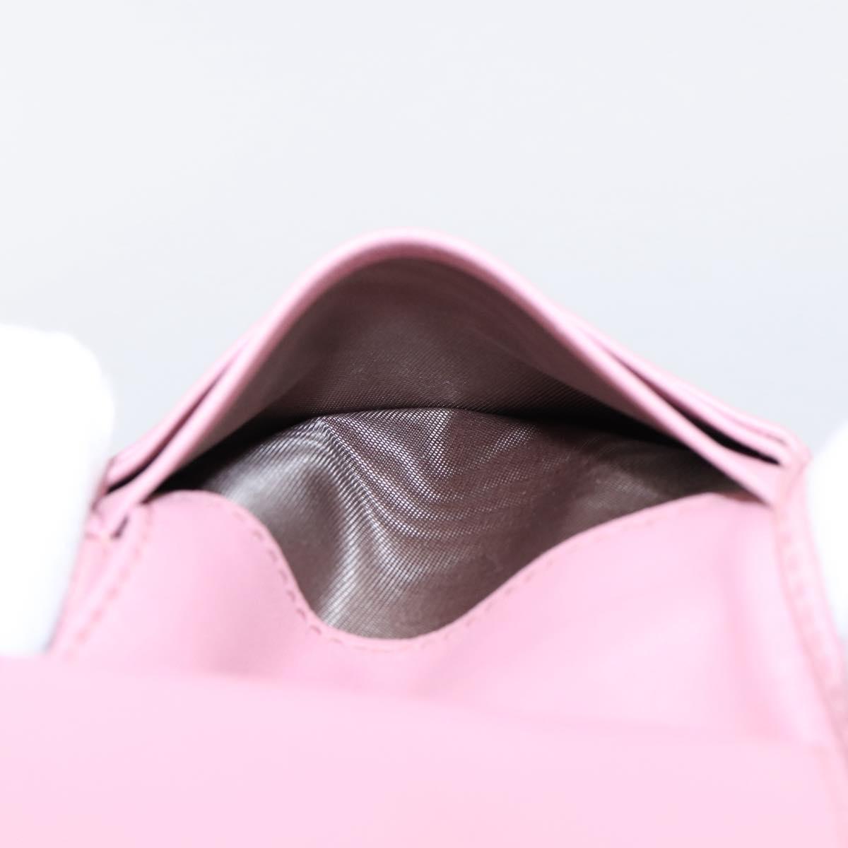 BOTTEGA VENETA INTRECCIATO Compact Wallet Leather Pink Auth 206065V