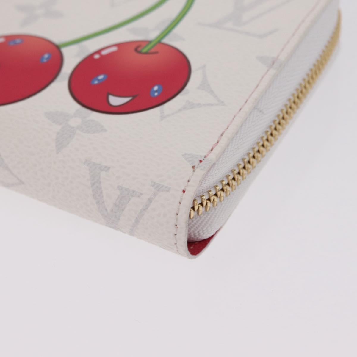 LOUIS VUITTON Monogram Cherry Zippy Long Wallet White M14240 LV Auth 206069SAM