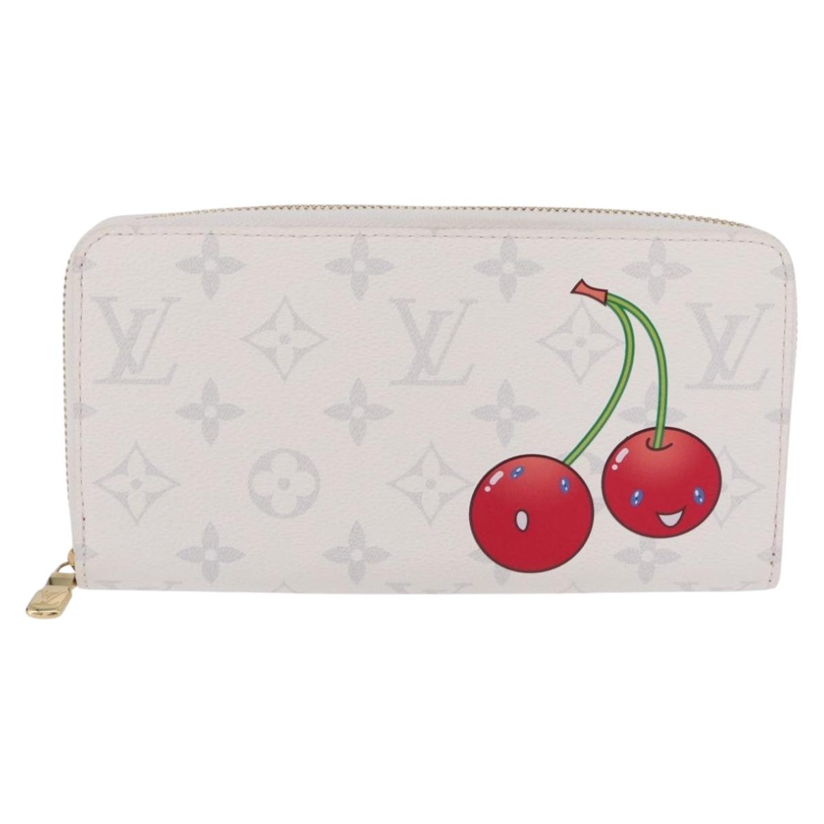 LOUIS VUITTON Monogram Cherry Zippy Long Wallet White M14240 LV Auth 206069SAM