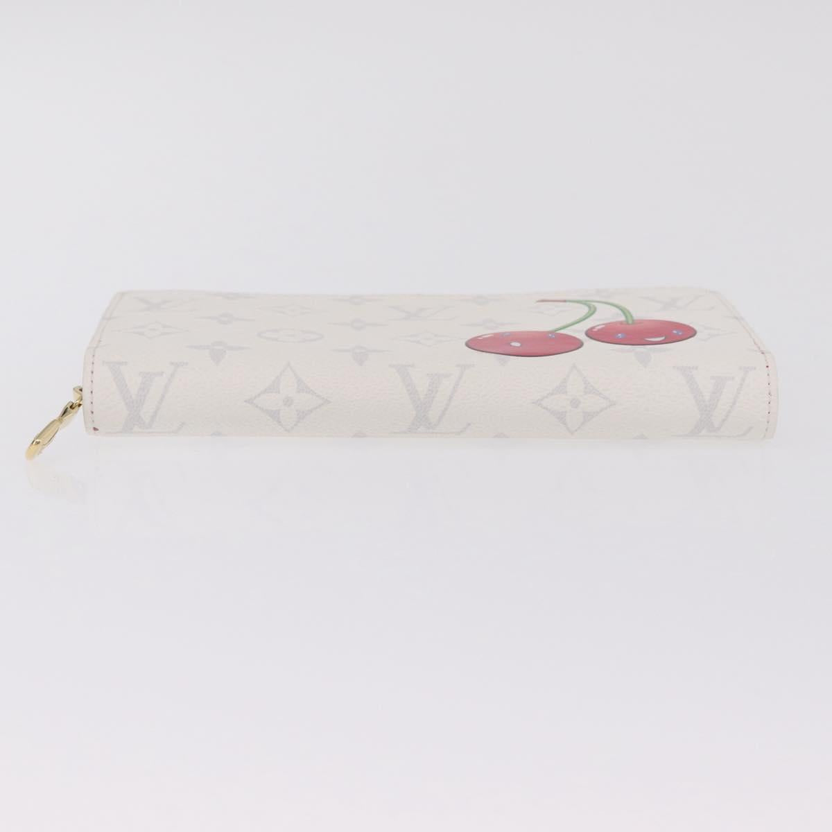 LOUIS VUITTON Monogram Cherry Zippy Long Wallet White M14240 LV Auth 206069SAM