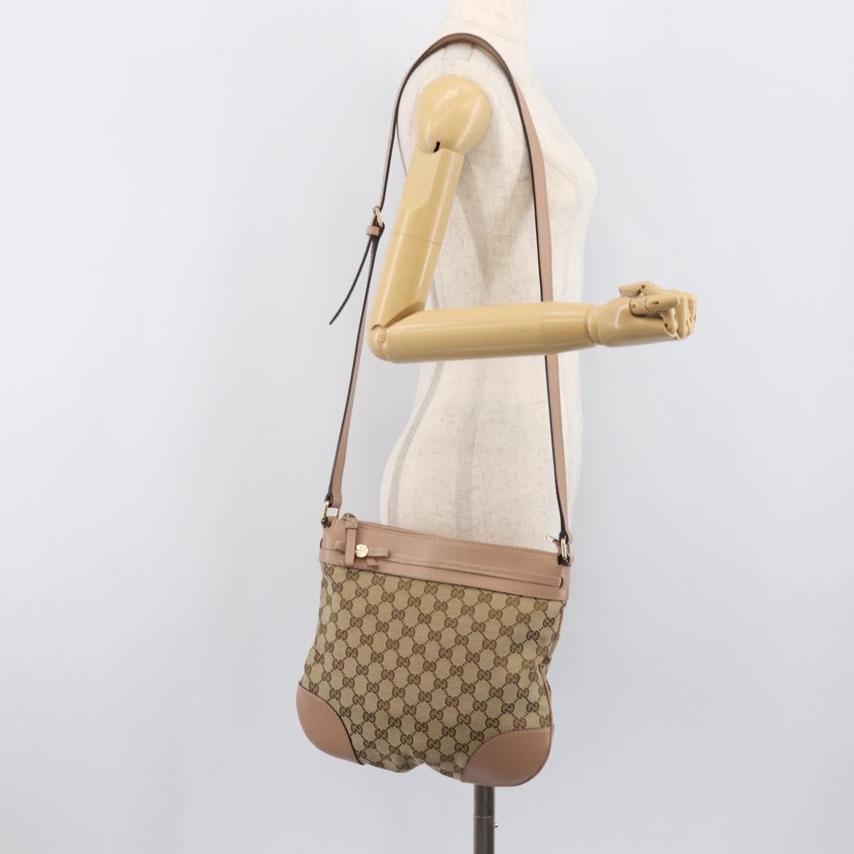 GUCCI GG Canvas Mayfair Shoulder Bag Beige Gold 257065 Auth 206073V