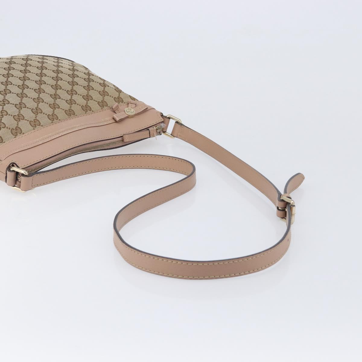GUCCI GG Canvas Mayfair Shoulder Bag Beige Gold 257065 Auth 206073V