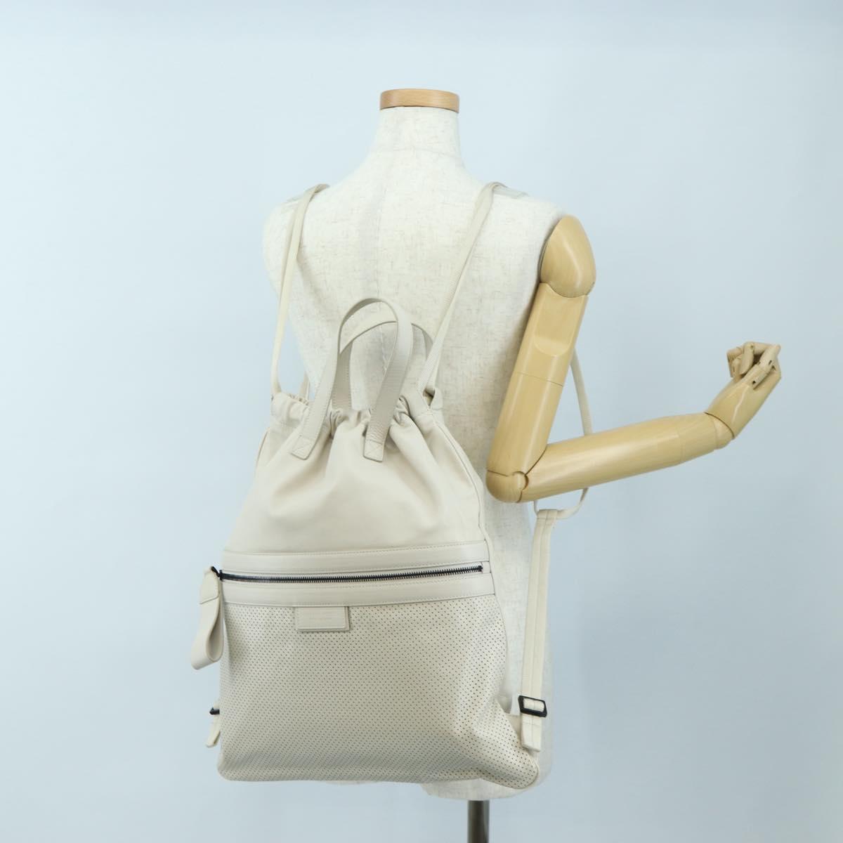 BOTTEGA VENETA Backpack Leather 2way Ivory Auth 206074V