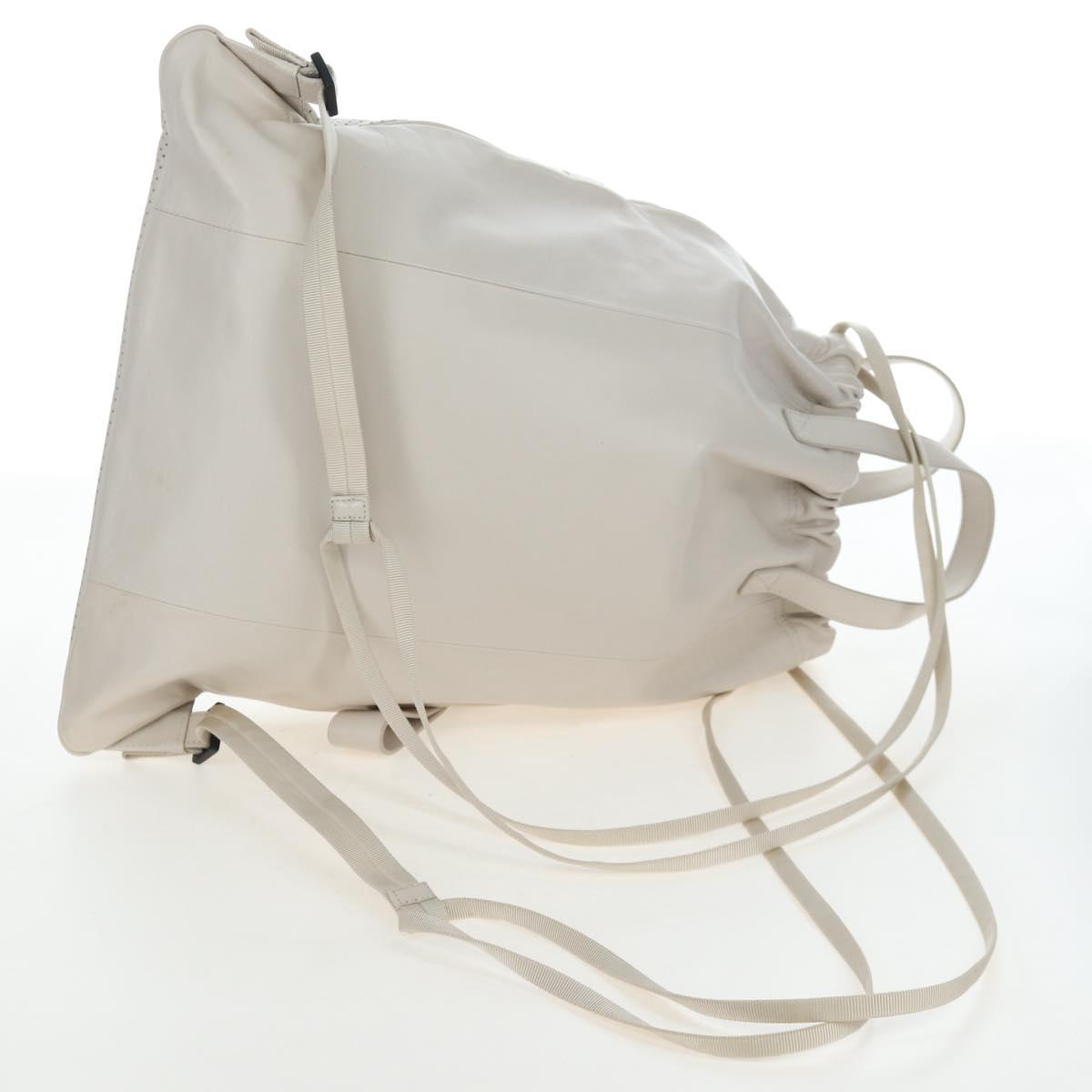 BOTTEGA VENETA Backpack Leather 2way Ivory Auth 206074V