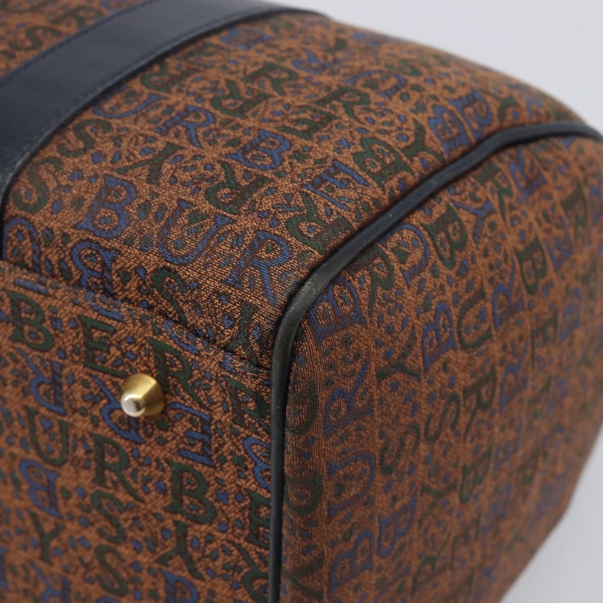 Burberrys Boston Bag Canvas Gold Brown Auth 206076A