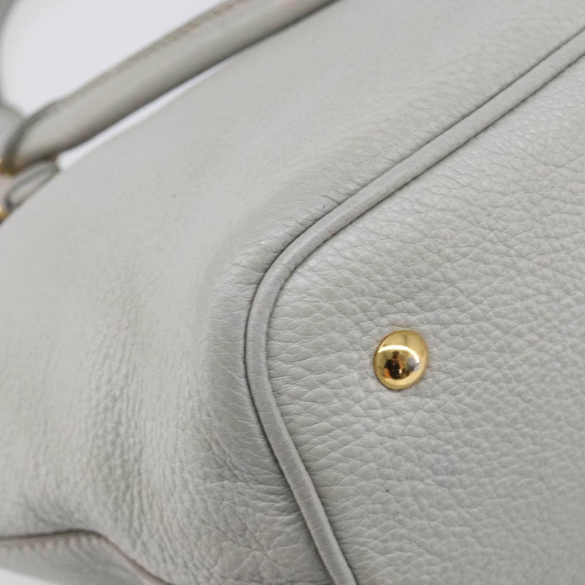 Miu Miu Hand Bag Leather 2way Gray Gold Auth 206086V