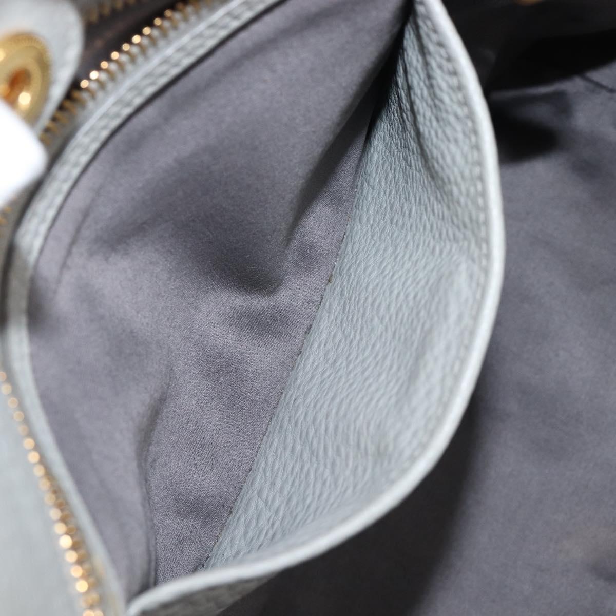 Miu Miu Hand Bag Leather 2way Gray Gold Auth 206086V