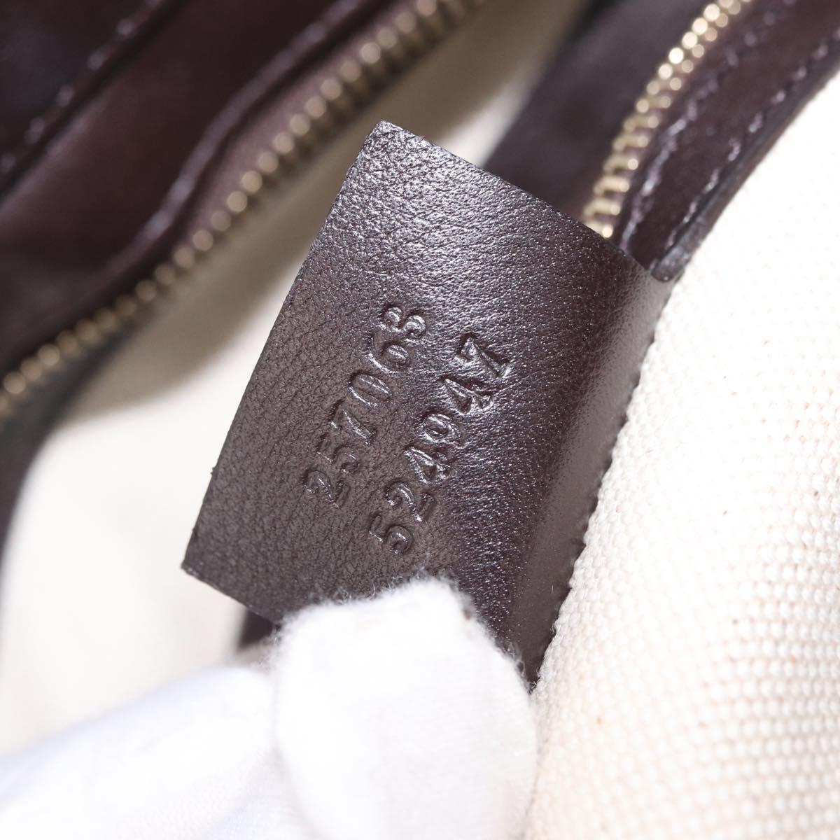 GUCCI Mayfair GG Canvas Guccissima Leather Dark Brown Gold 257063 Auth 206087V