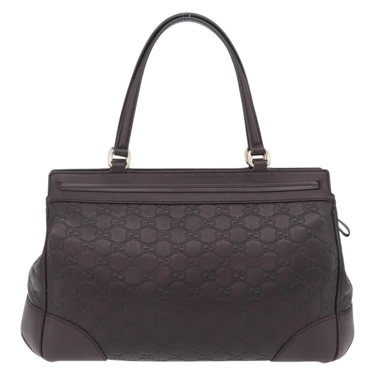 GUCCI Mayfair GG Canvas Guccissima Leather Dark Brown Gold 257063 Auth 206087V