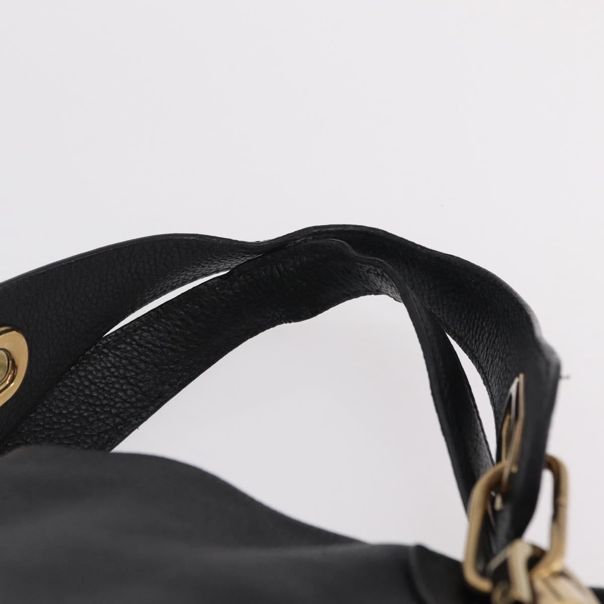 Chloe Paraty Hand Bag Leather 2way Black Gold Auth 206089V