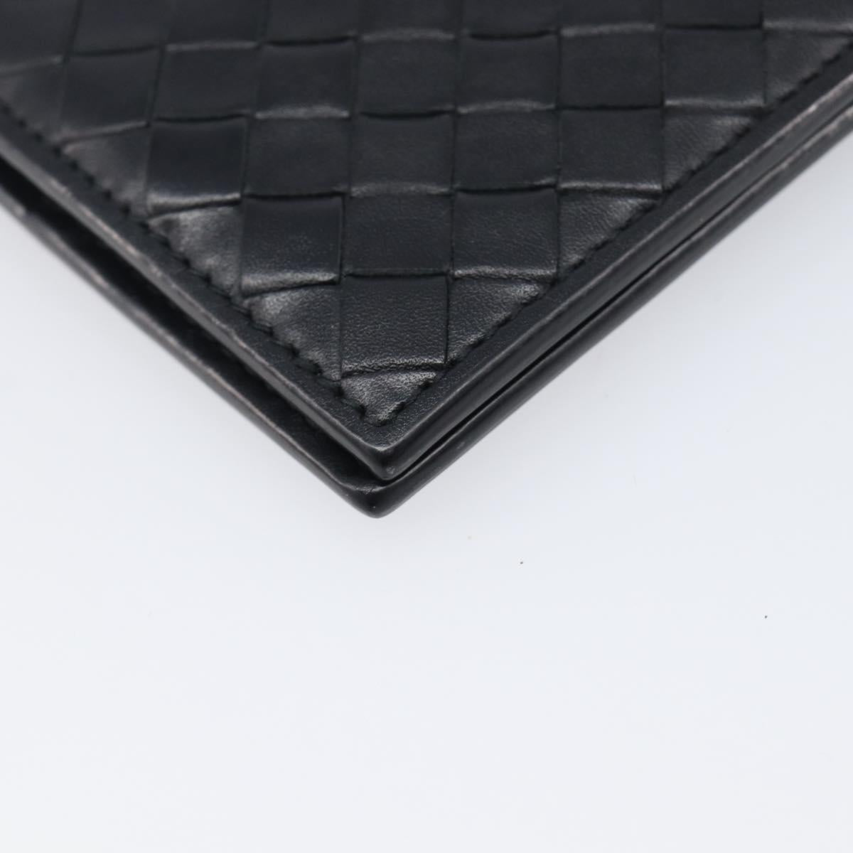 BOTTEGA VENETA INTRECCIATO Wallet Leather Black Auth 206093V