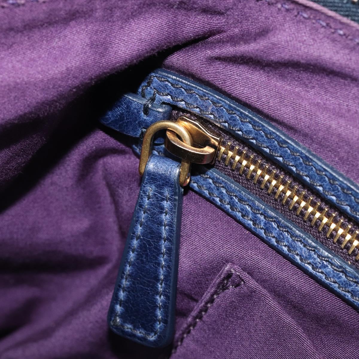 Miu Miu Hand Bag Vitellolux 2way Navy Gold Auth 206095M