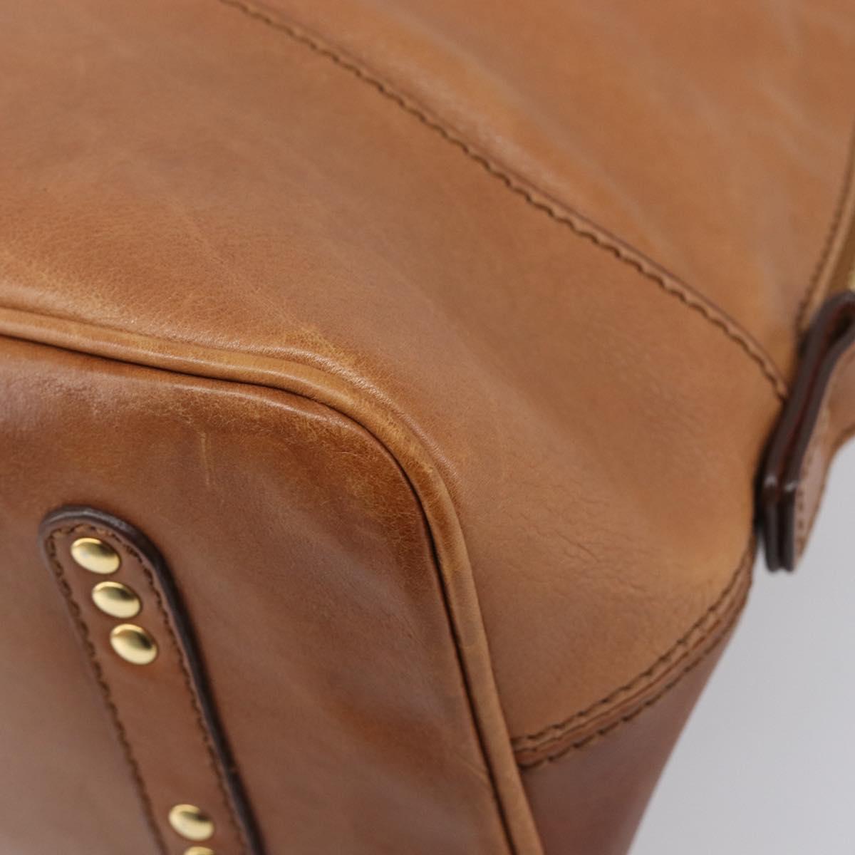Chloe Kerala Hand Bag Leather Brown Gold Auth 206098V