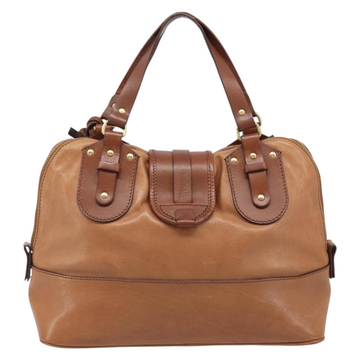 Chloe Kerala Hand Bag Leather Brown Gold Auth 206098V