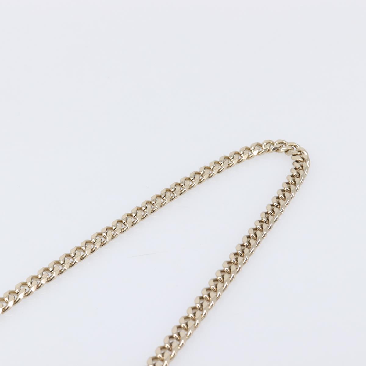 Jimmy Choo Chain Shoulder Bag Leather Silver Gold Auth 206104A