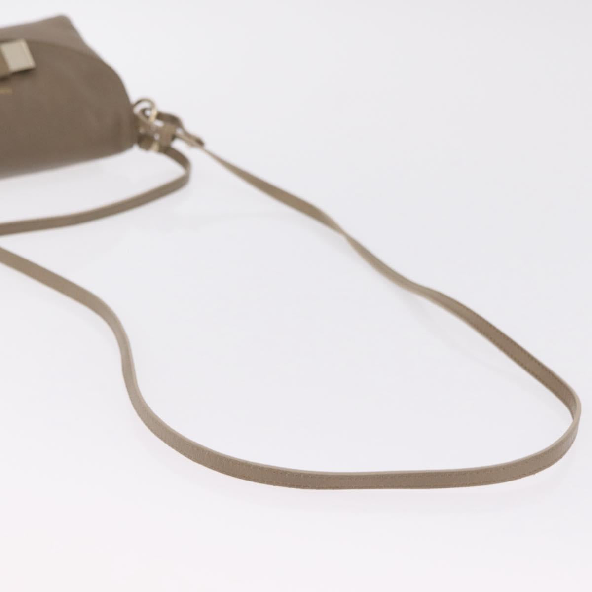 Chloe Lily Shoulder Bag Leather 2way Beige Gold Auth 206105A