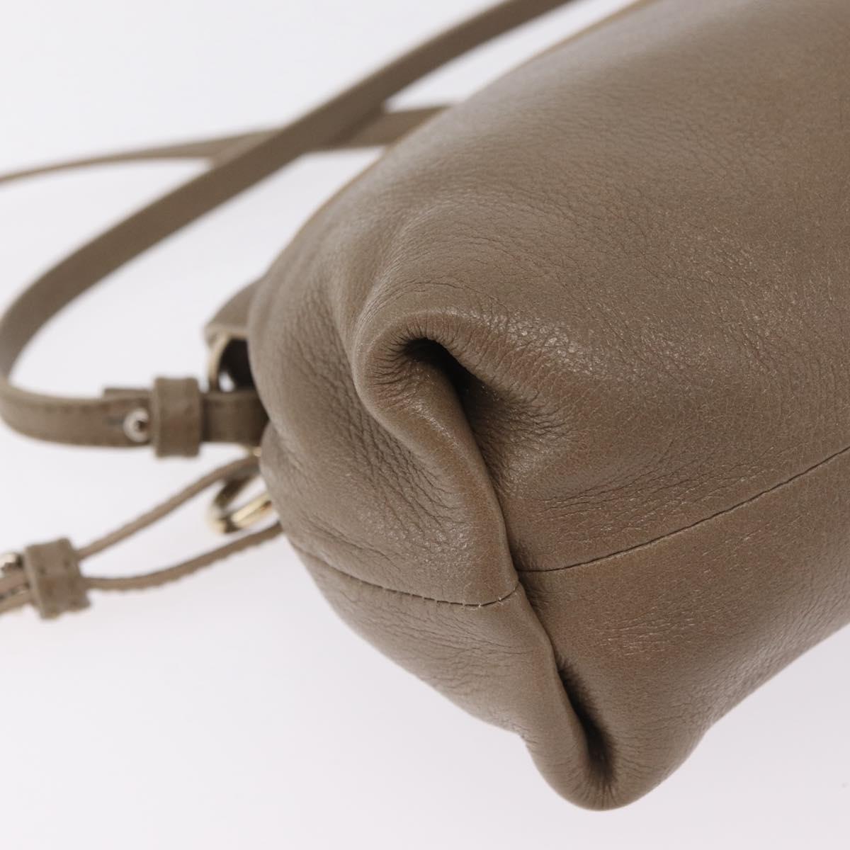 Chloe Lily Shoulder Bag Leather 2way Beige Gold Auth 206105A