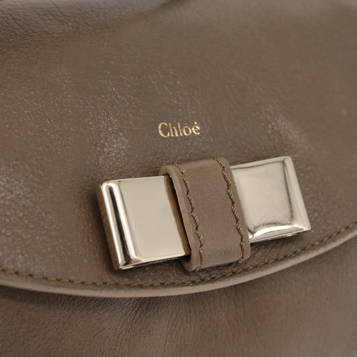 Chloe Lily Shoulder Bag Leather 2way Beige Gold Auth 206105A