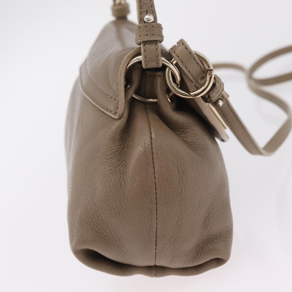Chloe Lily Shoulder Bag Leather 2way Beige Gold Auth 206105A