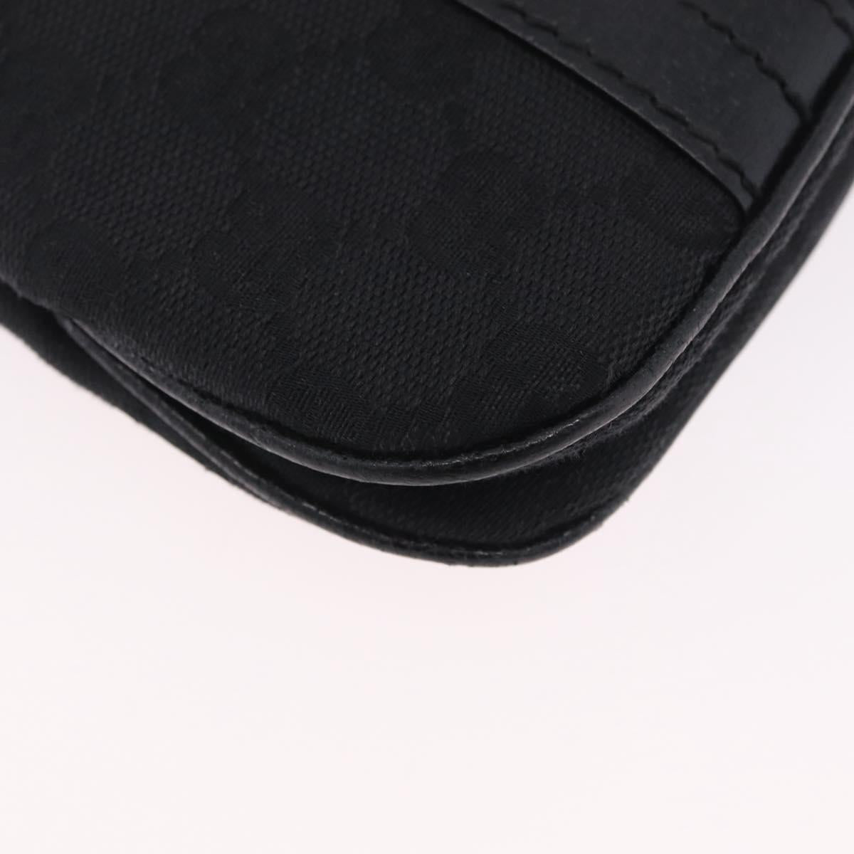 GUCCI GG Canvas Hand Bag Black Silver 113014 Auth 206106V