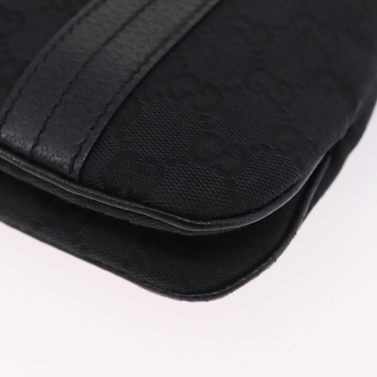 GUCCI GG Canvas Hand Bag Black Silver 113014 Auth 206106V