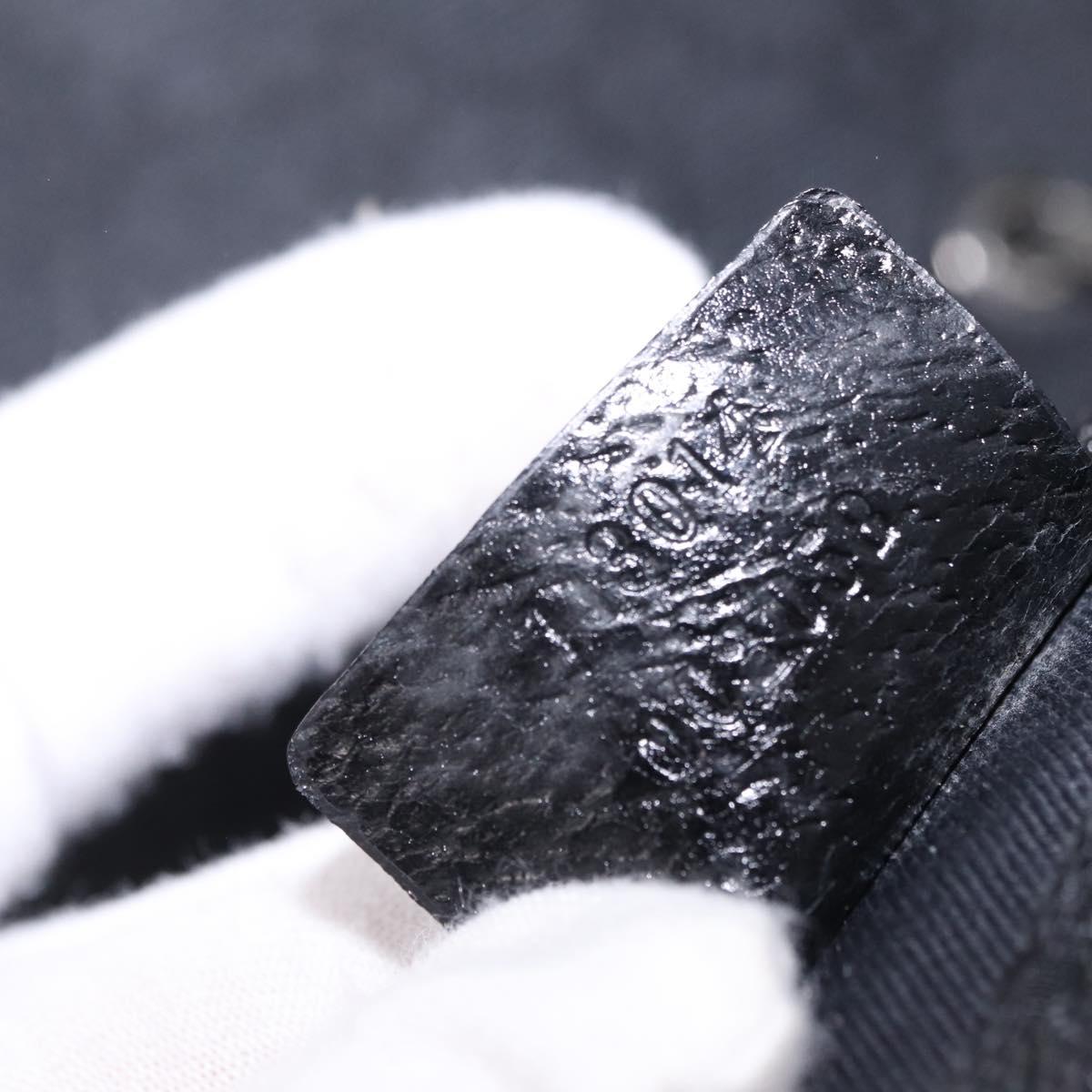 GUCCI GG Canvas Hand Bag Black Silver 113014 Auth 206106V