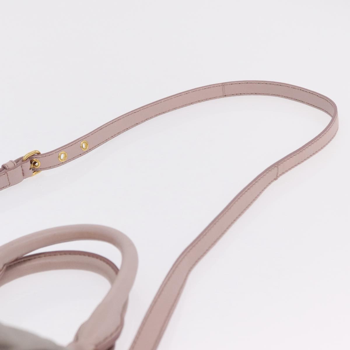 Miu Miu Matelasse Hand Bag Leather 2way Gray Gold Auth 206108V