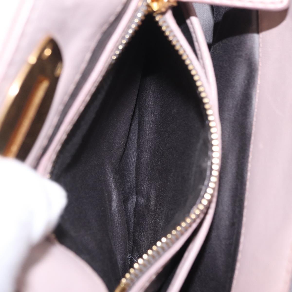 Miu Miu Matelasse Hand Bag Leather 2way Gray Gold Auth 206108V