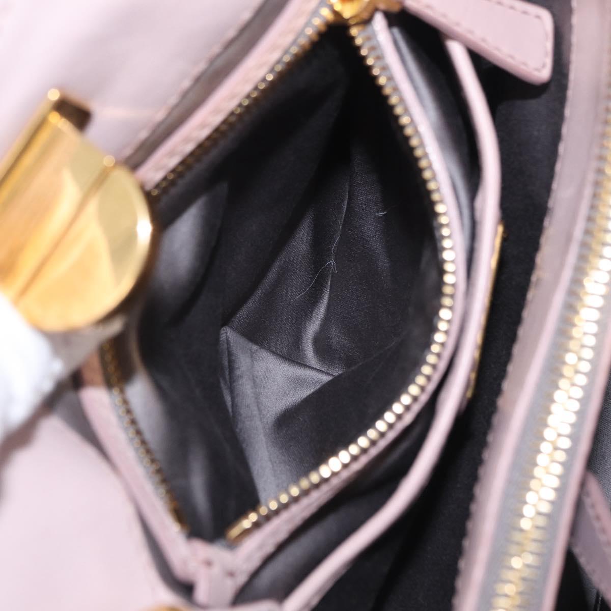 Miu Miu Matelasse Hand Bag Leather 2way Gray Gold Auth 206108V