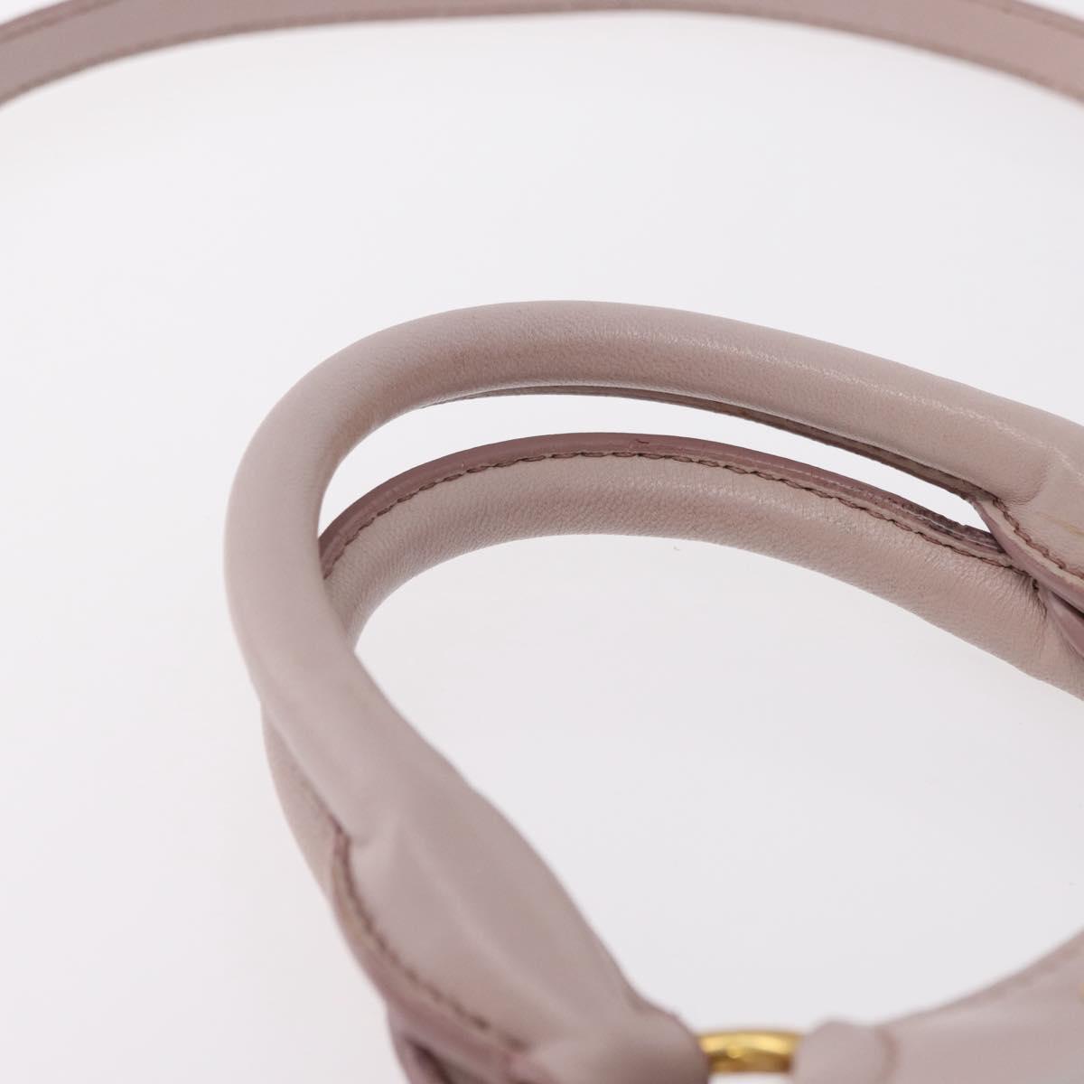 Miu Miu Matelasse Hand Bag Leather 2way Gray Gold Auth 206108V