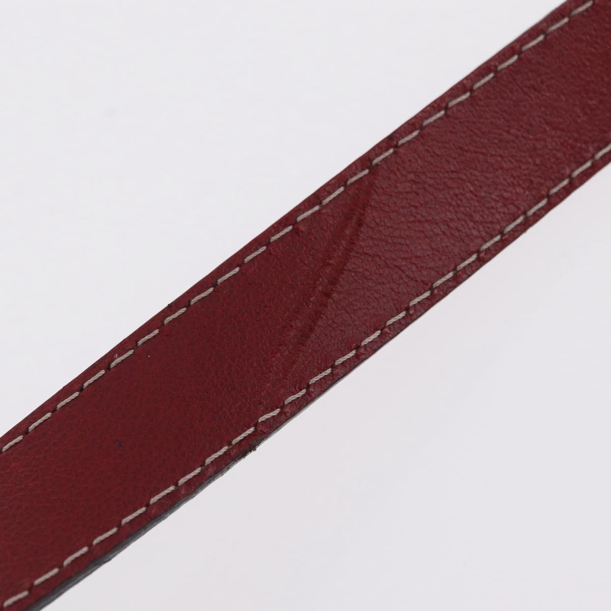 SAINT LAURENT Hand Bag Leather 2way Red Gold Auth 206113V