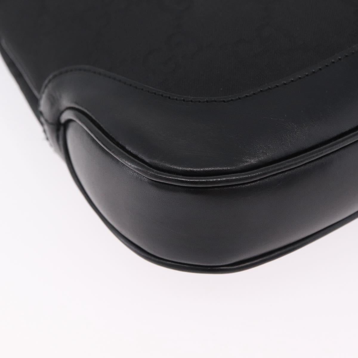 GUCCI Jackie Shoulder Bag GG Canvas Black Silver 001 3735 Auth 206114V