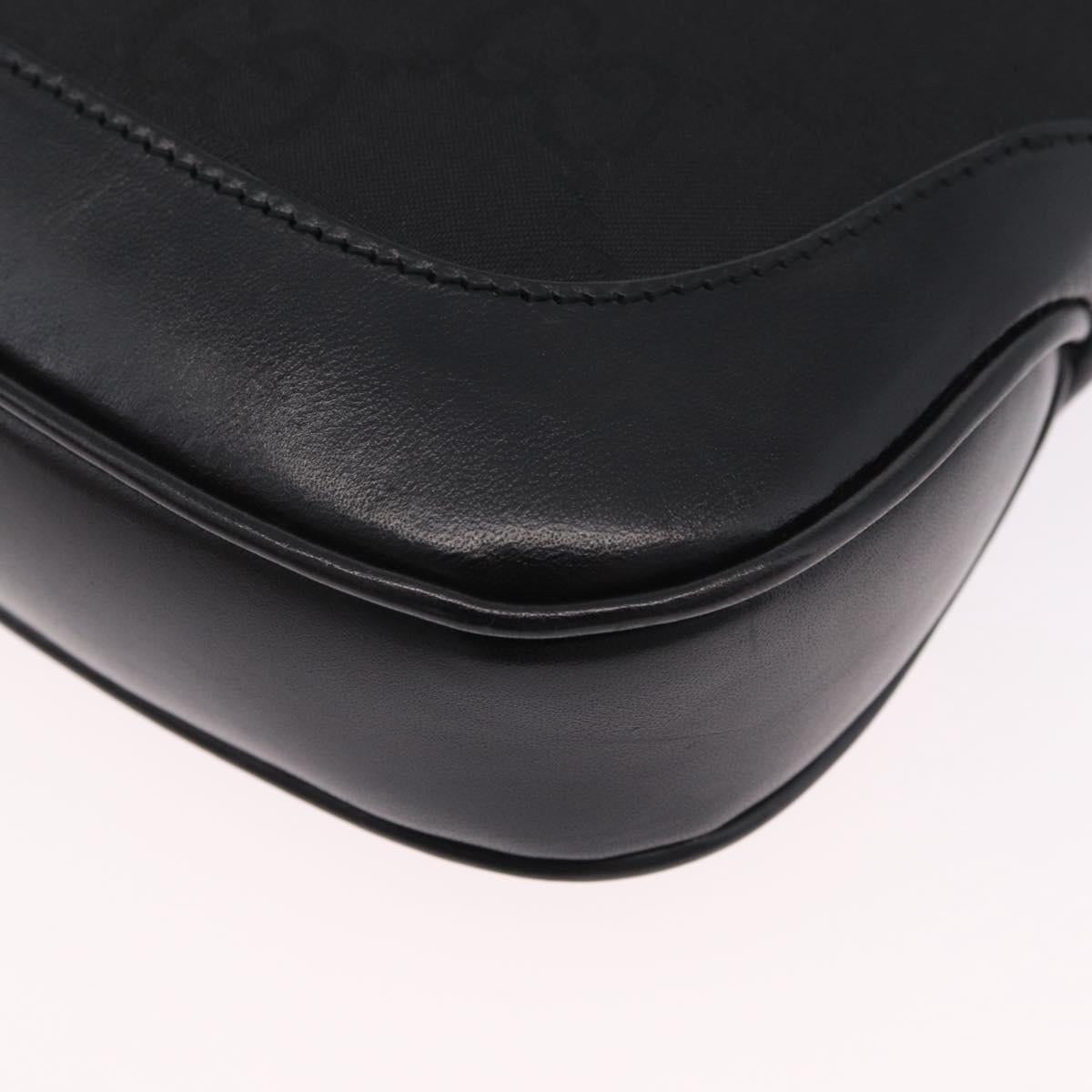 GUCCI Jackie Shoulder Bag GG Canvas Black Silver 001 3735 Auth 206114V