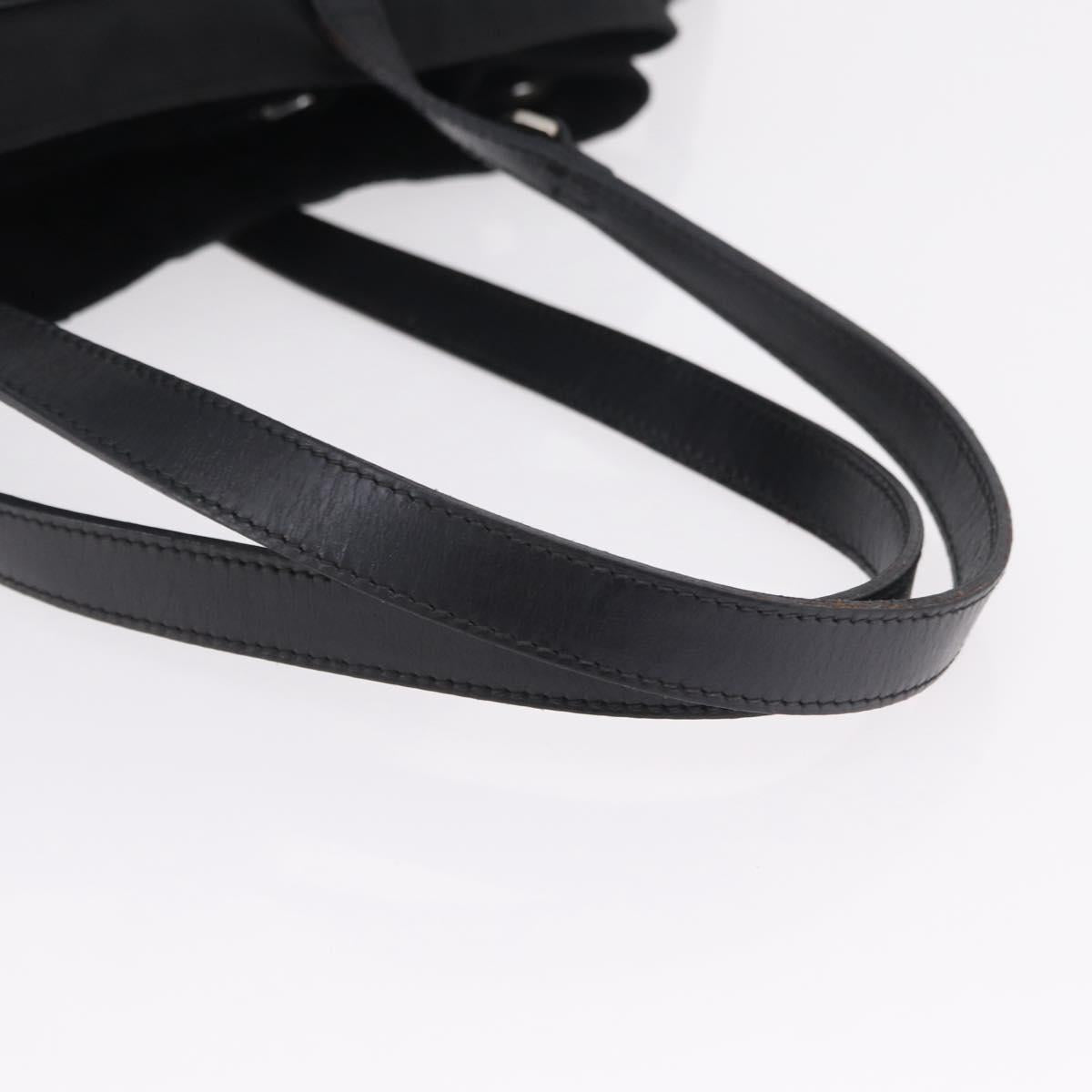 PRADA Tote Bag Nylon Black Silver Auth 206115V