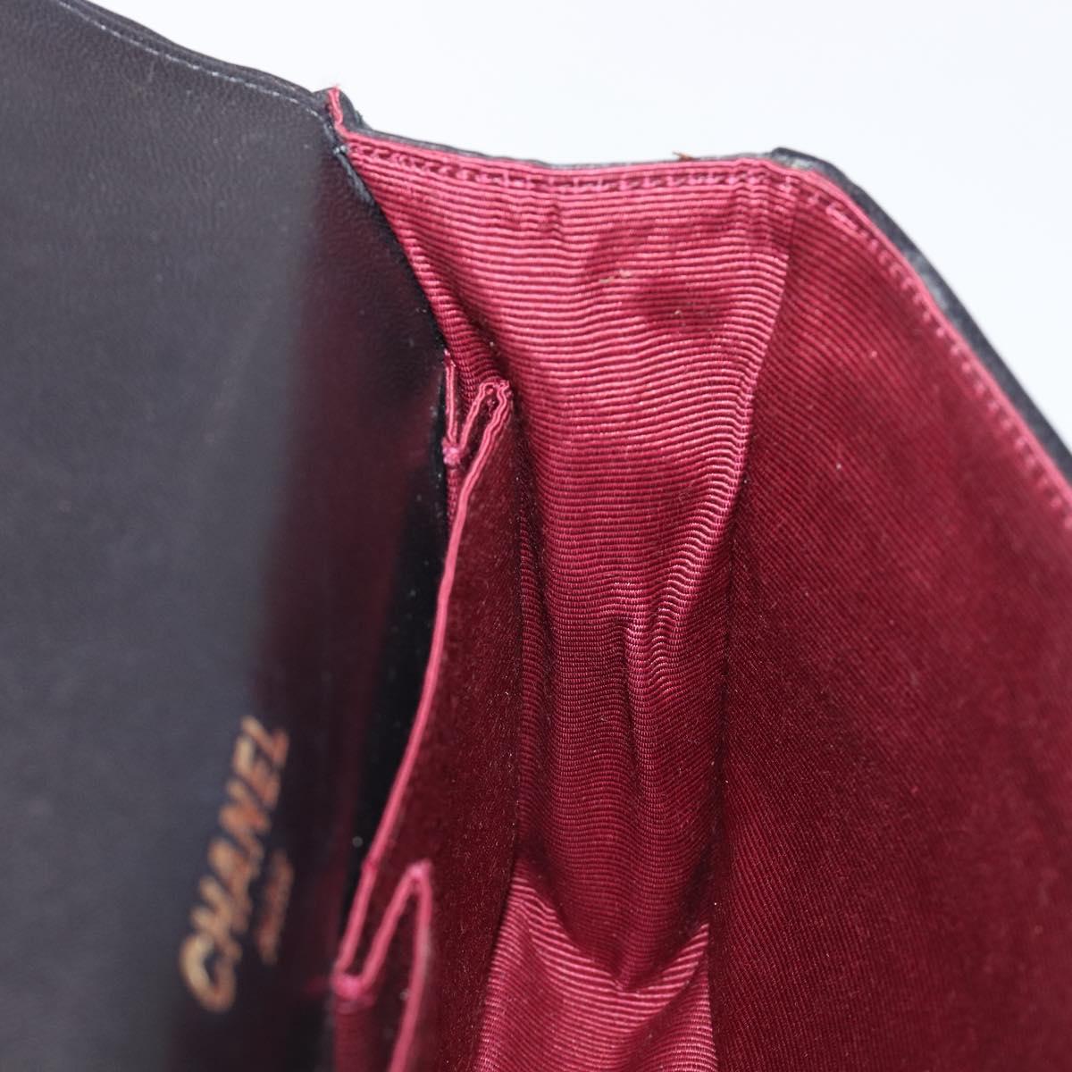 CHANEL Matelasse Chain Shoulder Bag Lamb Skin Vintage Black Gold CC Auth 206116V